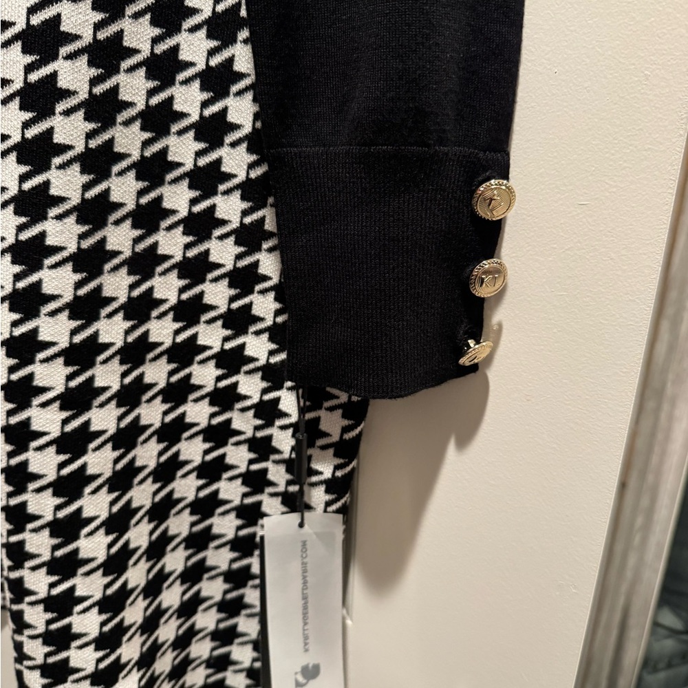 Karl Lagerfeld Black and White Houndstooth Dress - Picture 2 of 3